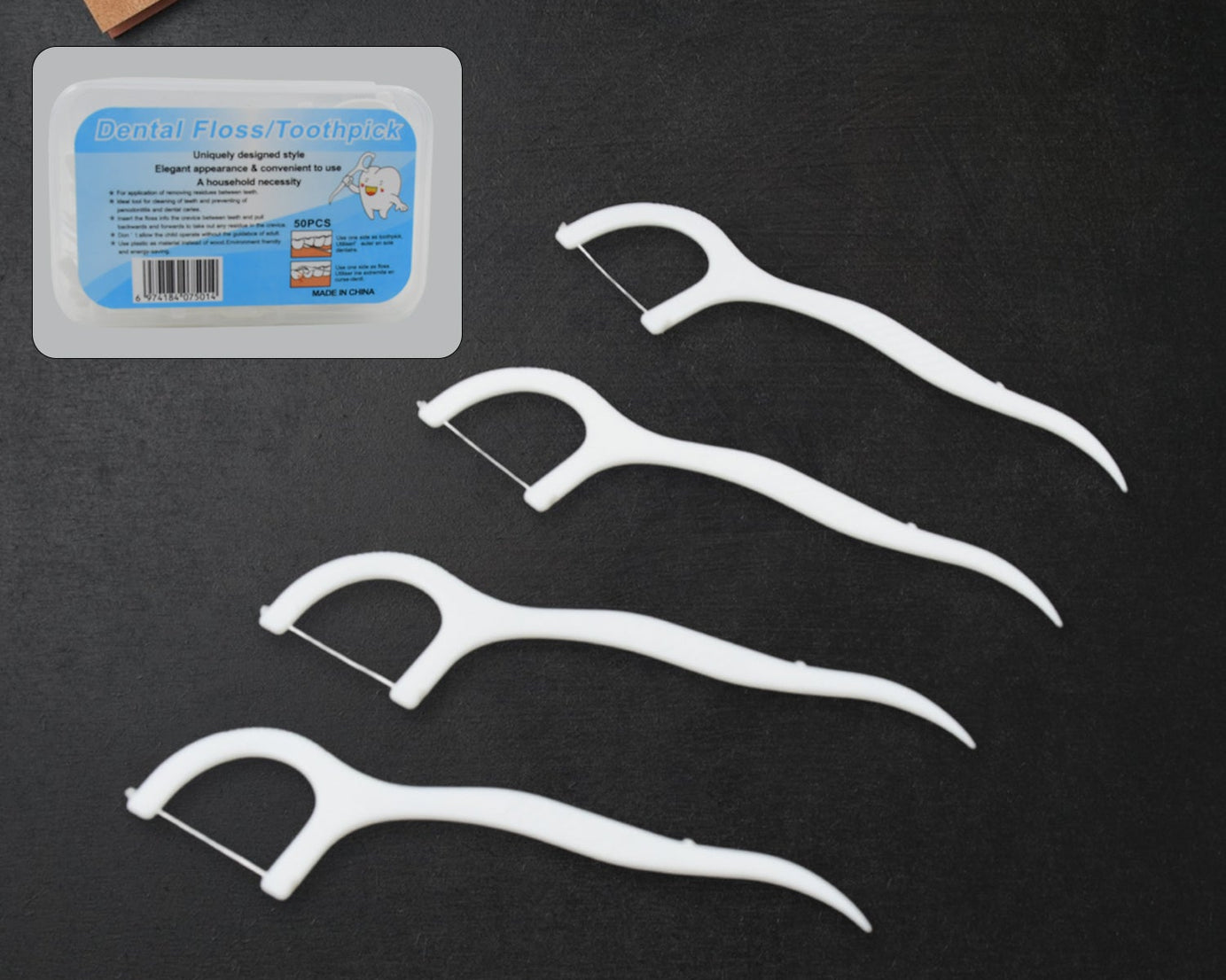 2 In 1 Tooth Picks Flosses