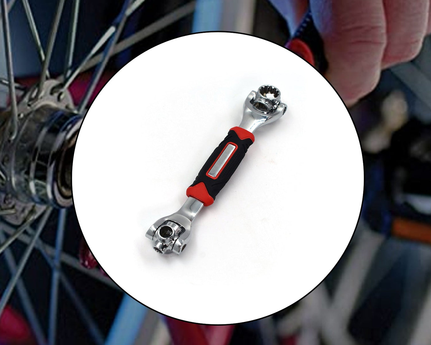 Multi-functional wrench with 360-degree rotation for car repairs