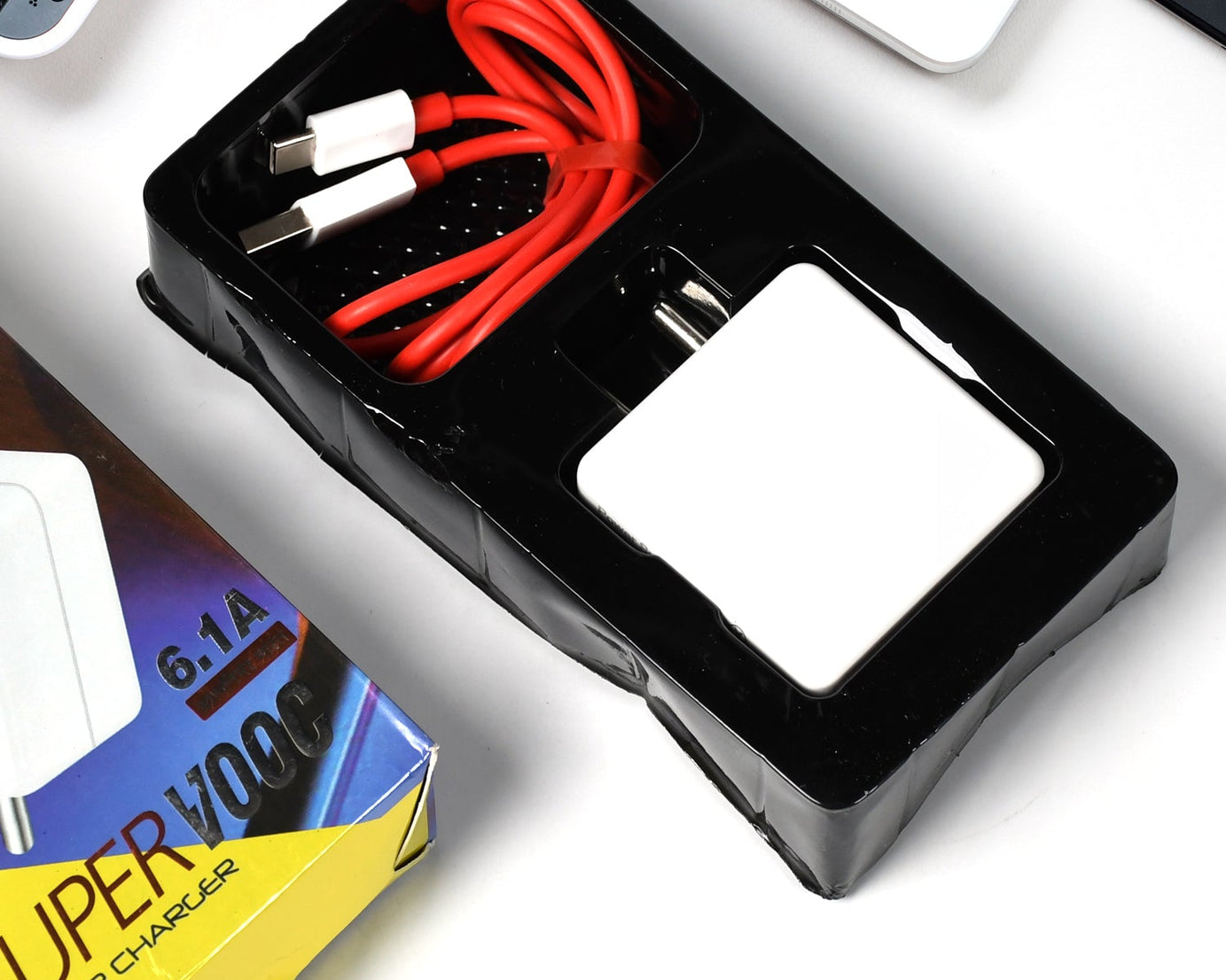 Fast charger with cable for smartphones
