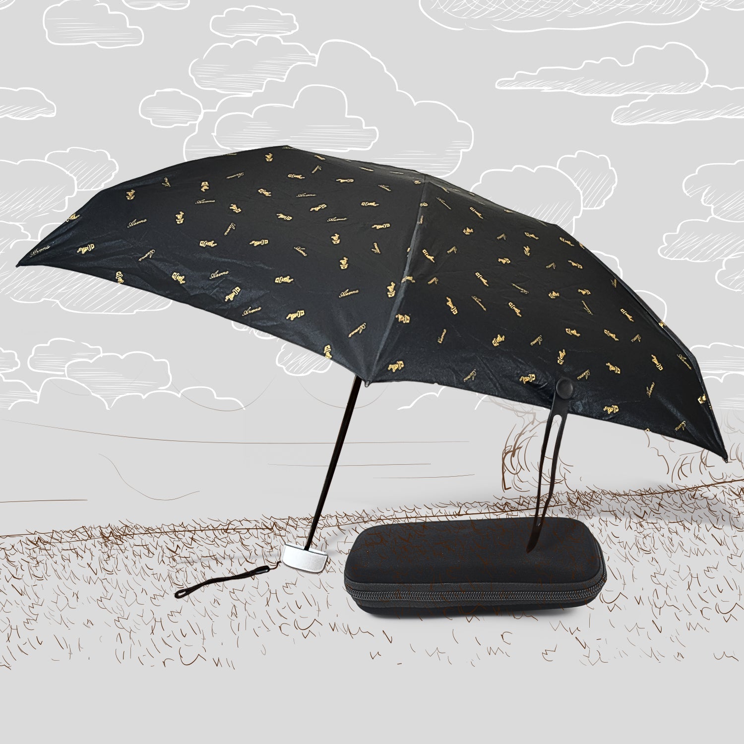 3-Fold Umbrella Summer Sun and Rain Protection Foldable Cute Umbrella || UV Protection Rain Sun Umbrella || Travel Accessories || Umbrella for Children, Girls, and Boys (1 Pc / With Zip Case)