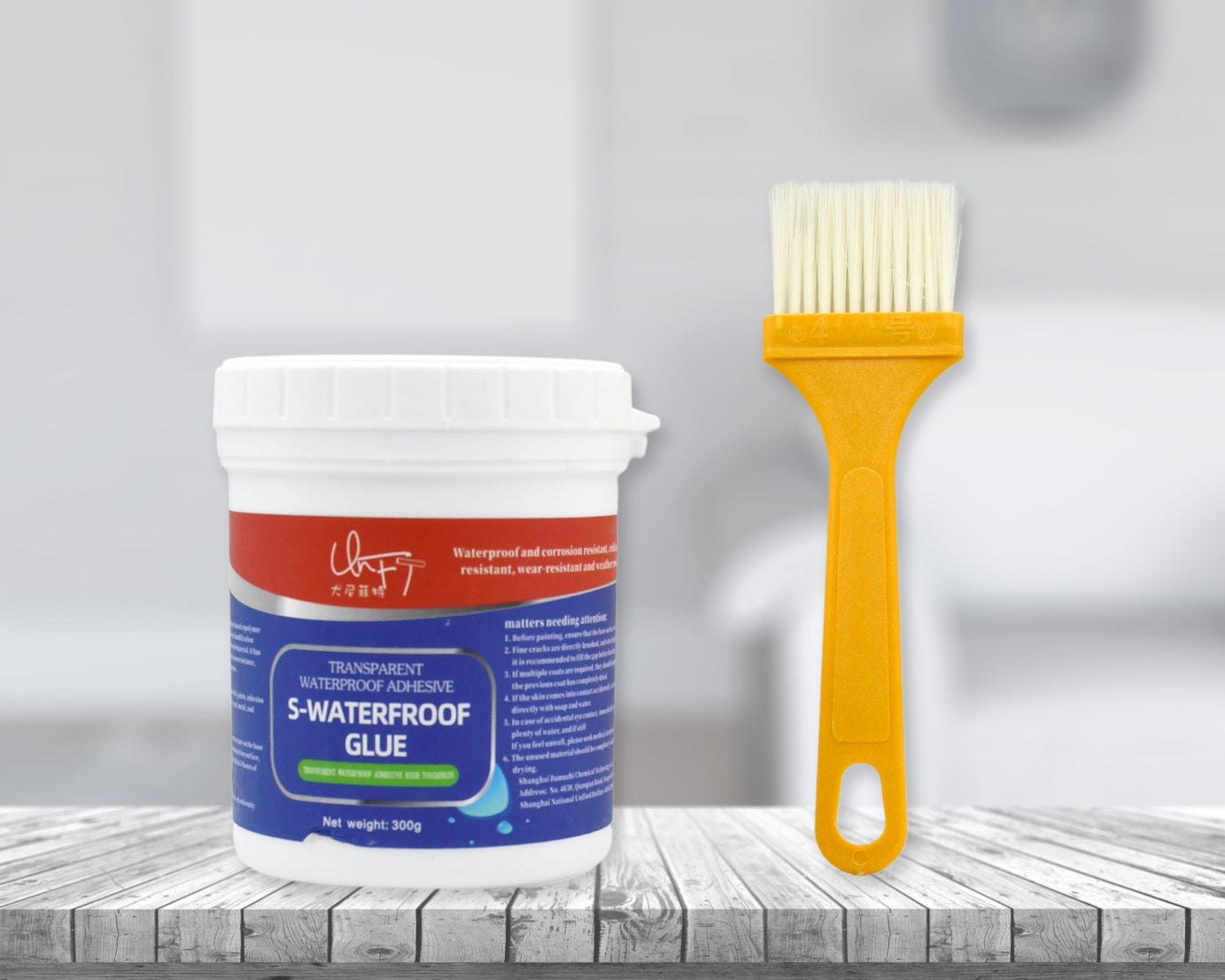 7935 Transparent Waterproof Glue 300g with Brush, Leakage Protection Outdoor Bathroom Wall Tile Window Roof, Anti-Leakage Agent, sealant glue, Roof Sealant Waterproof Gel