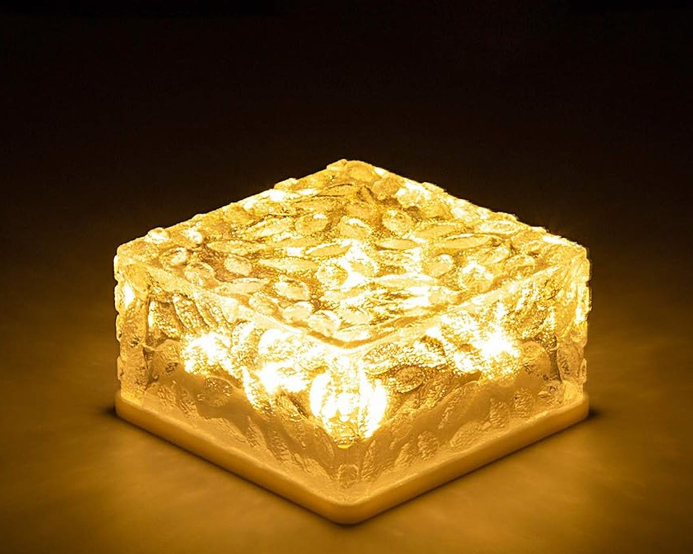8557 Solar Ice Cube Shaped Garden Light, Ice Cube Shaped Garden Warm Light Outdoor Solar Garden Decorative Lights for Walkway Pathway Backyard Christmas Decoration Parties