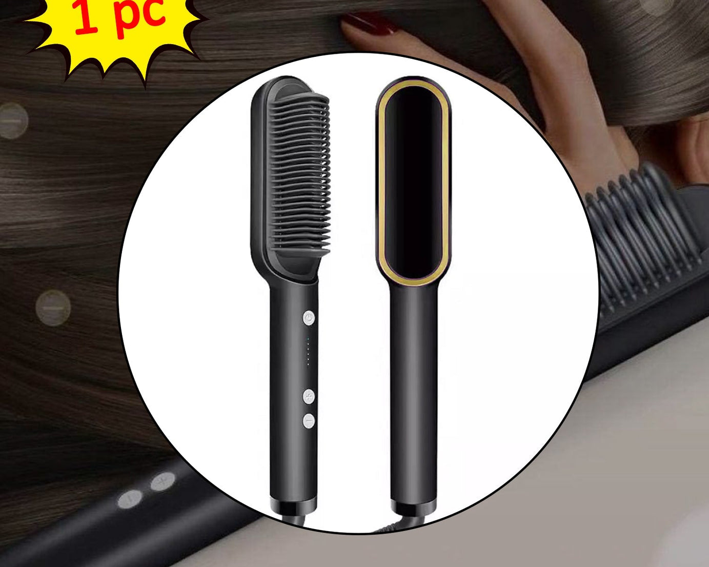 Hair straightener with adjustable temperature