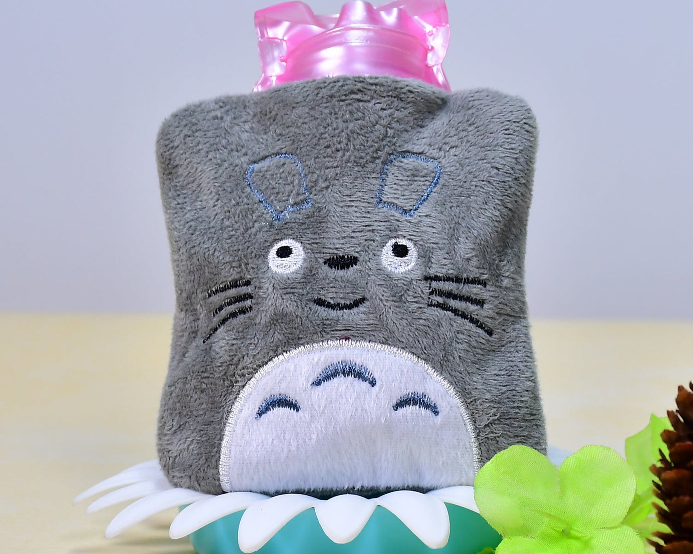 Totoro Cartoon Small Hot Water Bag with Cover for Pain Relief