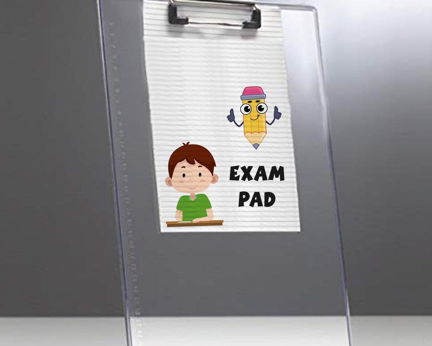 4080 Transparent Premium Exam Pad Best for Students in All Exams Unbreakable Flexible Board with a Centimeter Measuring Side Pad For School & Exam Use
