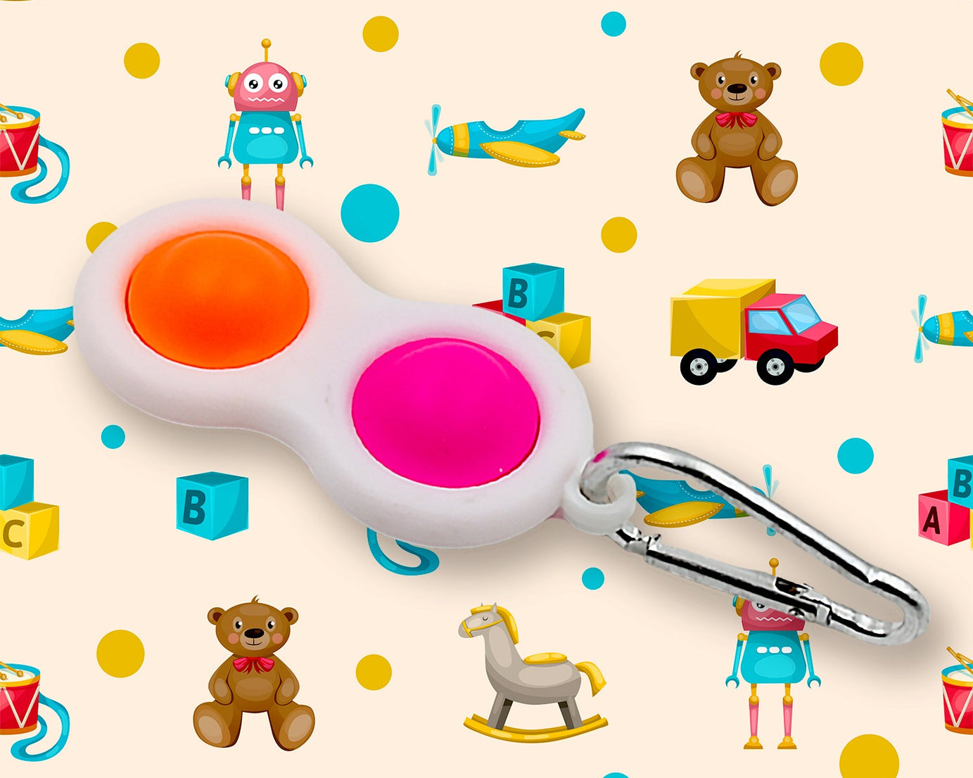 Mini dimple fidget toy in keychain format