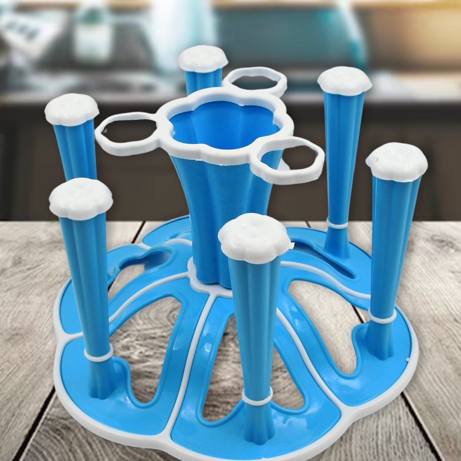 Miracle Plastic Glass Stand / Tumbler Holder / Glass Holder for Kitchen / Dining Table 6 Glasses Stand With 3 Pepper Salt (2 Pc)