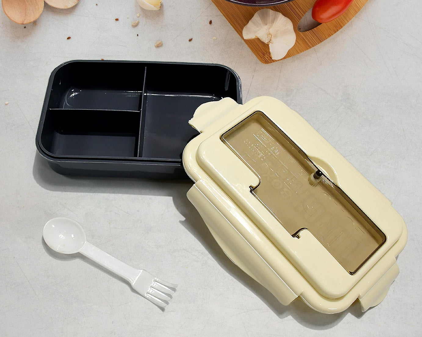 Lunch Box Flex Lock Plastic Liner Lunch Container, Portable Tableware Set for Kid Adult Student Children Keep Food Warm