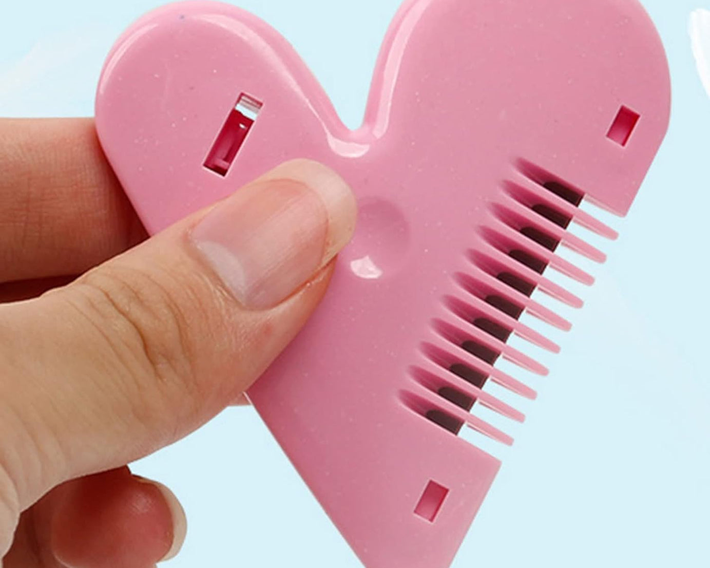 0361 Heart Shape Plastic Hair Cutting Scissors for Baby Girls Lightweight Portable Hair Thinning Double‑Edge Stainless Steel Convenient for Hair Cutting for Hair Thinning (1 Pc )