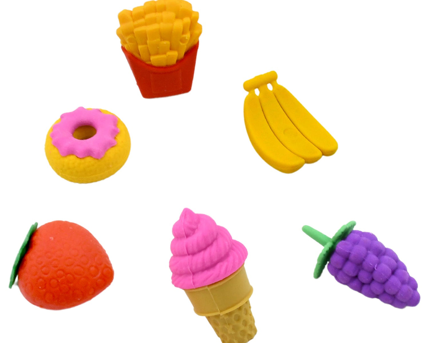 3D Food Fancy & Stylish Colorful Erasers, Mini Eraser Creative Cute Novelty Eraser for Children Different Designs Eraser Set for Return Gift, Birthday Party, School Prize (1 Set / Mix Design & Color)
