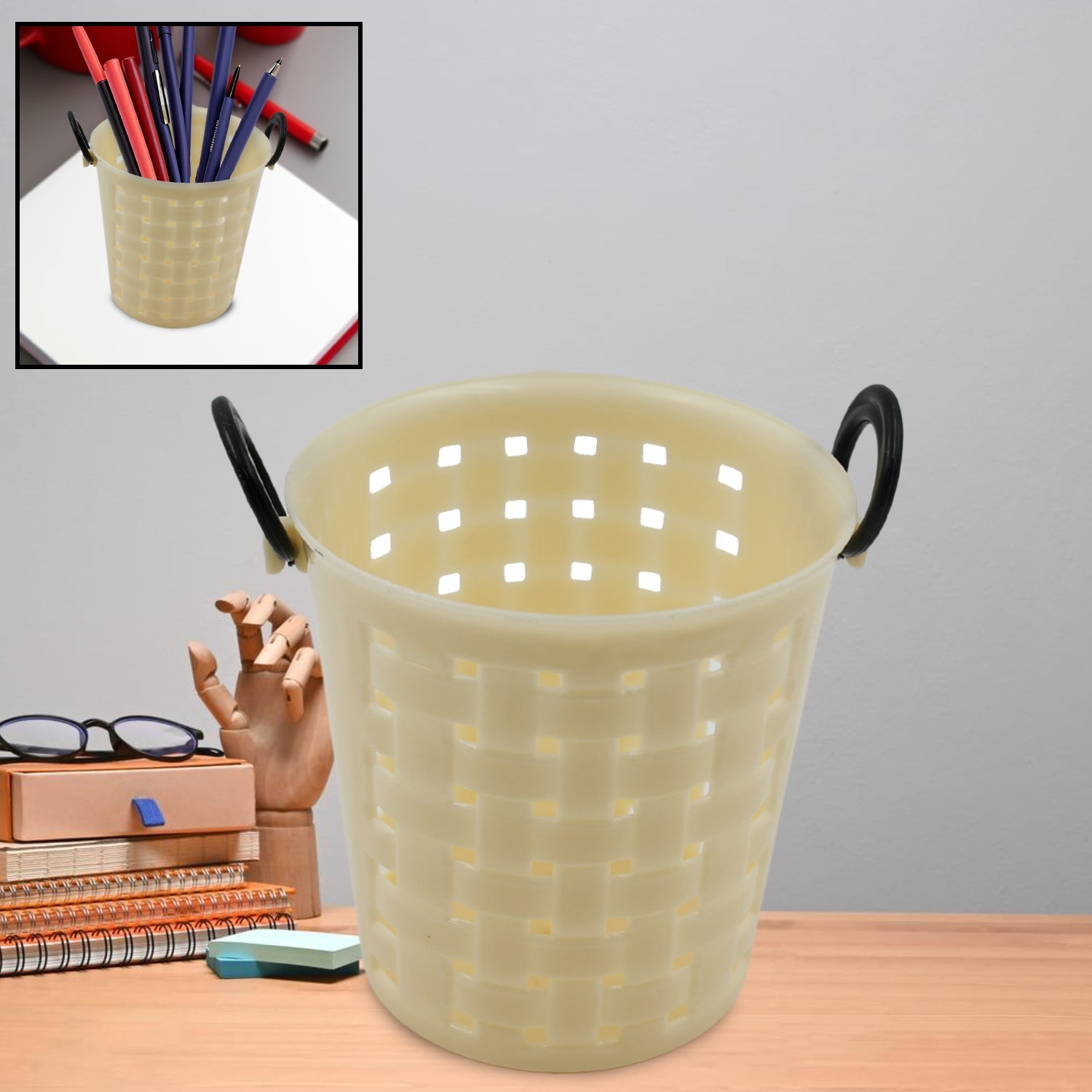 17557 Multifunctional Plastic Round Multi-Purpose Toothpaste Stationary Pen Pencil Holder, Mini Desk Office Desktop Stationery Organizer Bathroom Shelves for Adults (1 Pc)