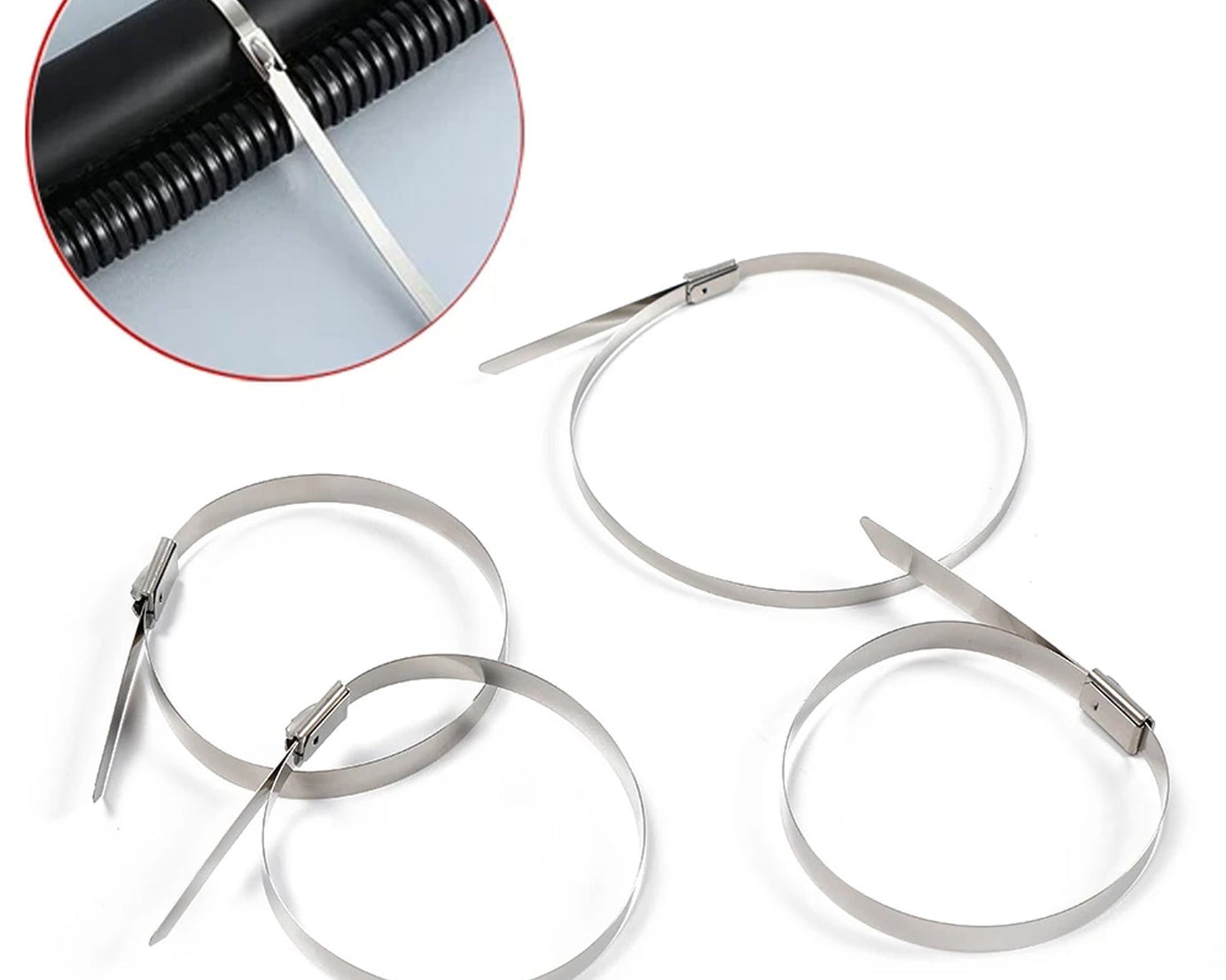 Stainless Steel Cable TIE Used for Solar, Industrial and Home Improvement Multipurpose HIGH Strength, Self-Locking Zip Ties, Multi-purpose Tie, Portable Rustproof 100Pcs Wide Application Zip Tie Set for Building (4.6x100MM /  100 pcs Set)