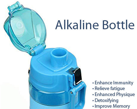 Alkaline Water Bottle, with Food Grade Plastic, Stylish and Portable (Particulates not included)