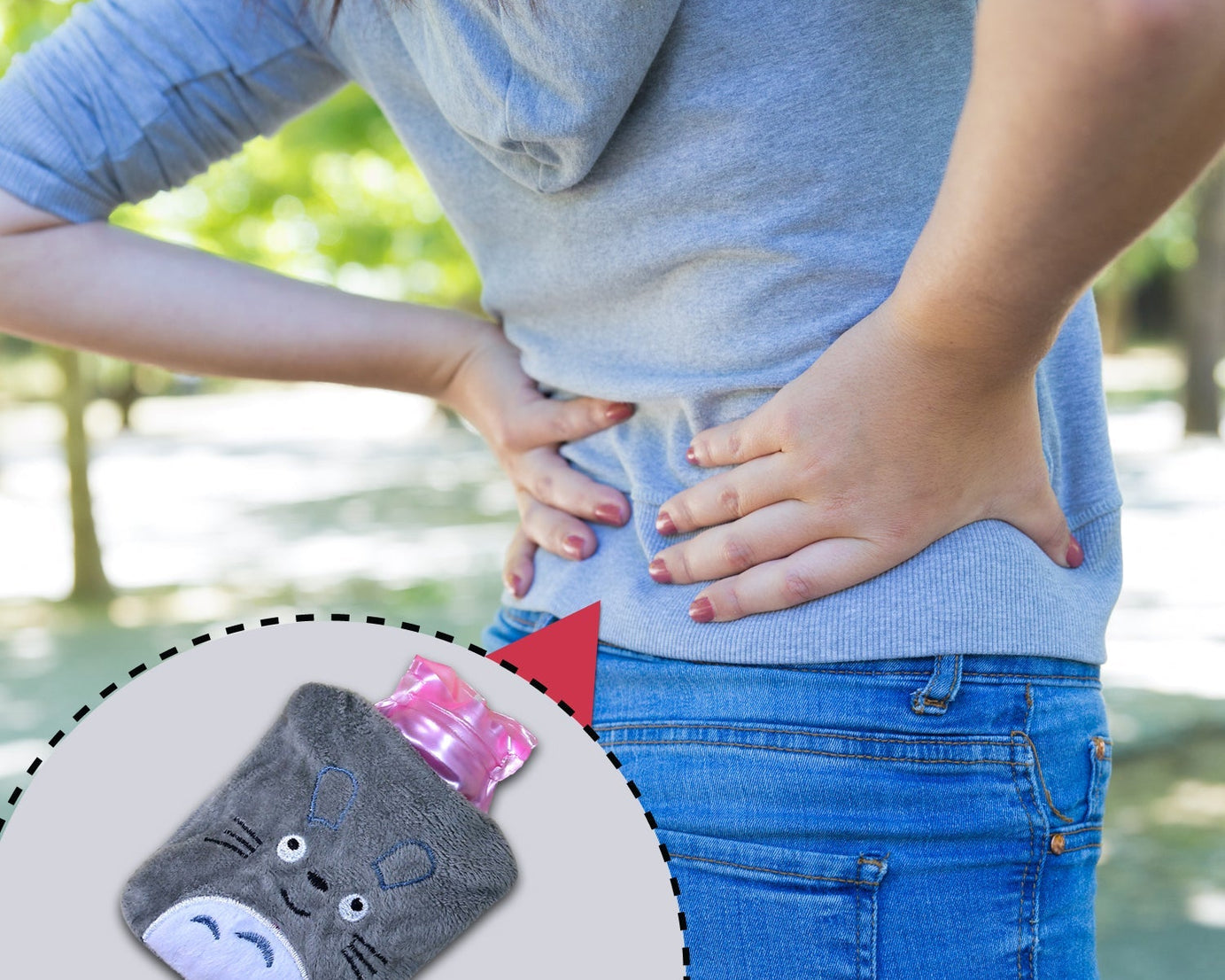 Totoro Cartoon Small Hot Water Bag with Cover for Pain Relief