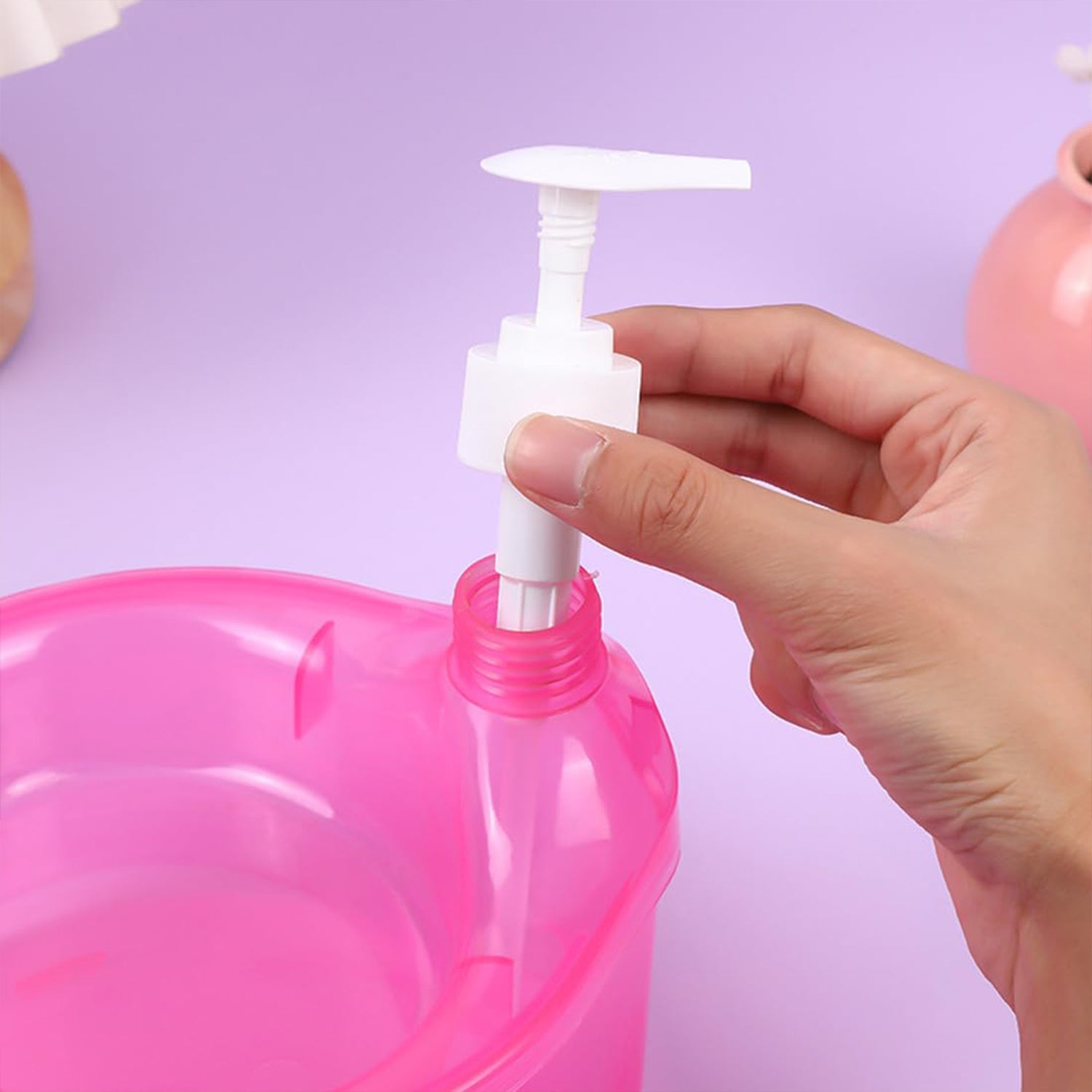 Double Layer Liquid soap Dispenser with Pump and Sponge, Practical for Hotel Sink Clear, Soap Dispensing Liquid Pump Bottle for Home, Kitchen Rectangle ( 2 in 1 )