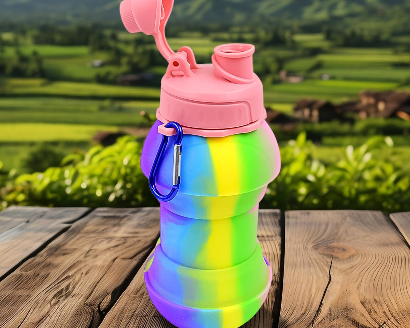 Flexible Collapsible Silicone Sports Water Bottle (260 ML / 20 CM Folding)