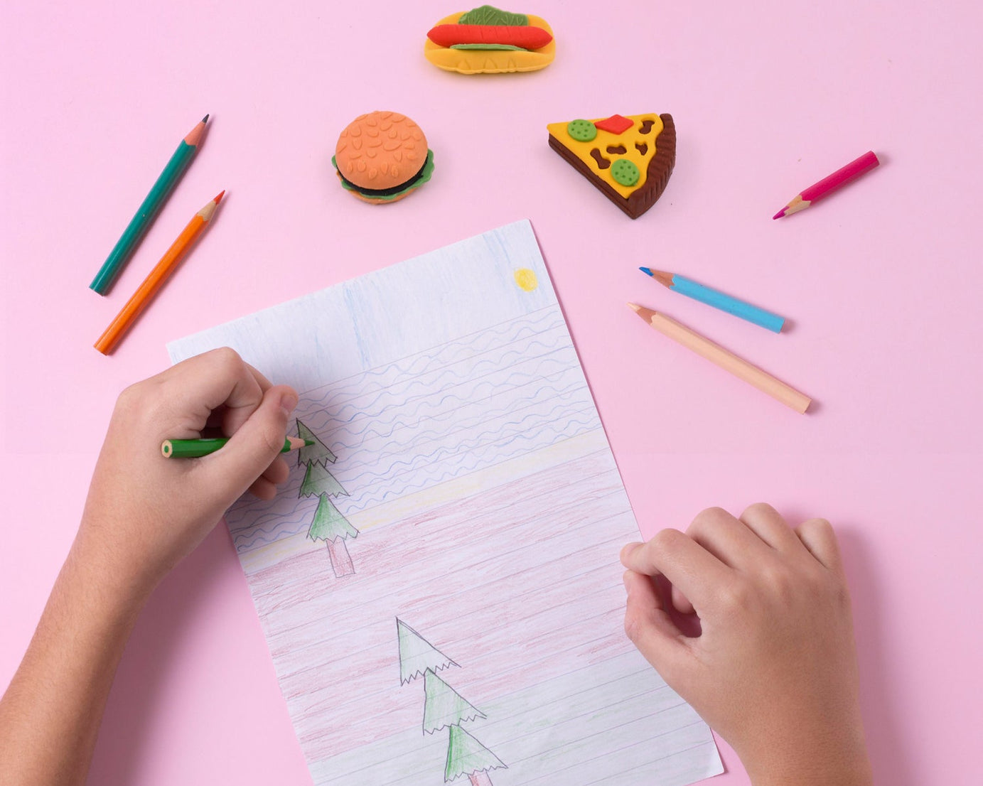 3D Food Fancy & Stylish Colorful Erasers, Mini Eraser Creative Cute Novelty Eraser for Children Different Designs Eraser Set for Return Gift, Birthday Party, School Prize (1 Set / Mix Design & Color)