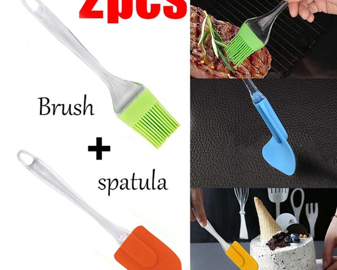 Big brush and spatula combo for kitchen and baking use