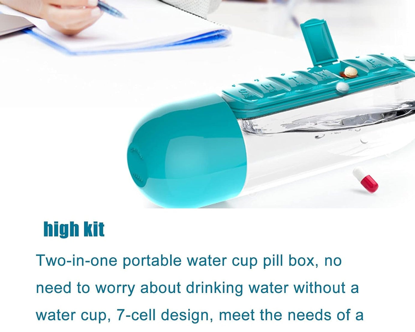 Pill & Vitamin Bottle, Water Bottle Multi Functional Use for Traveling & Outdoor Use Water Bottle, Travelling kit, Summer Special Bottle (600 Ml /  Mix Color )