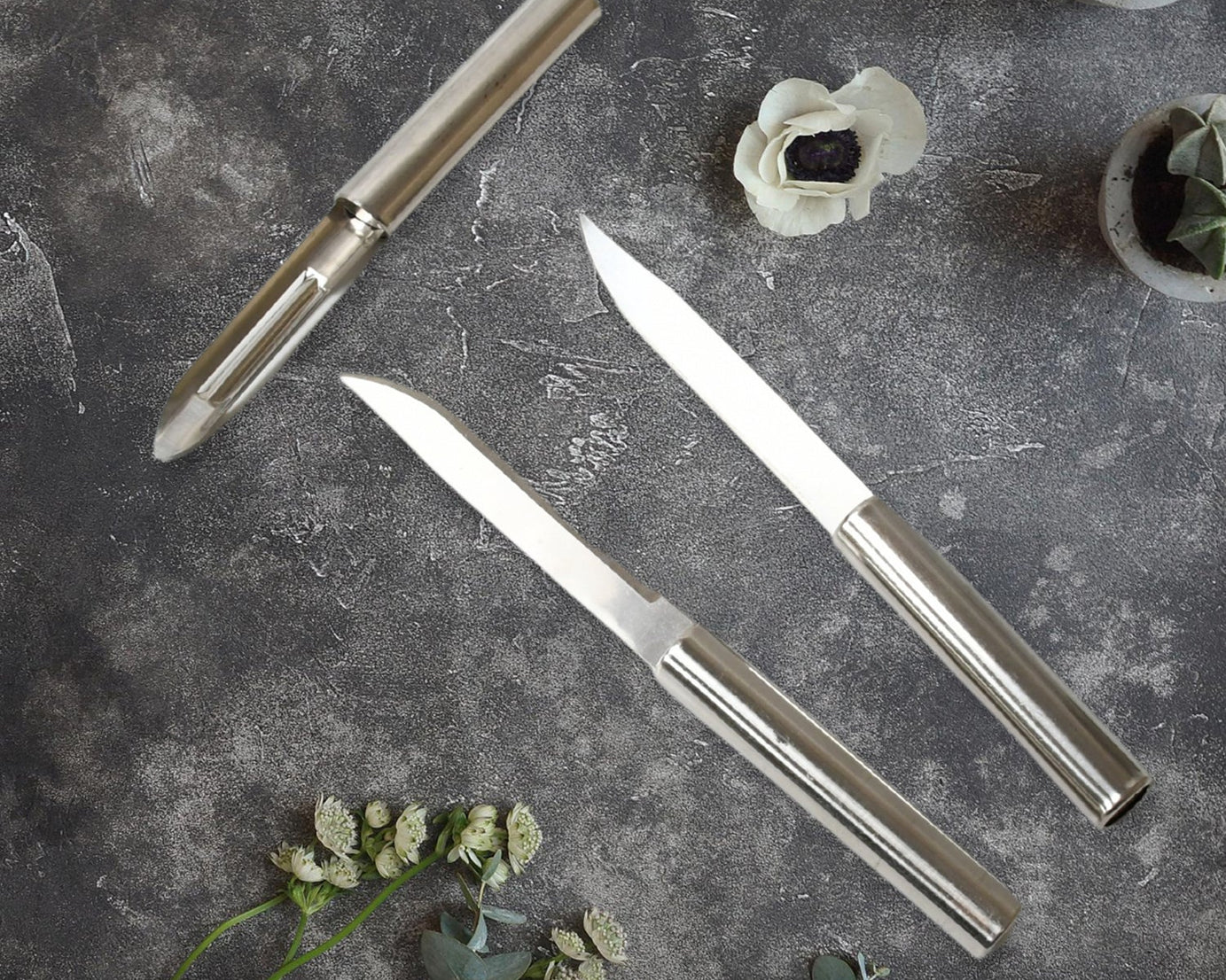 Stainless Steel Multipurpose Sharp Cutting Knife with Non-Slip Handle for Fruit, Meat and Vegetable Chopping (Pack Of 3)