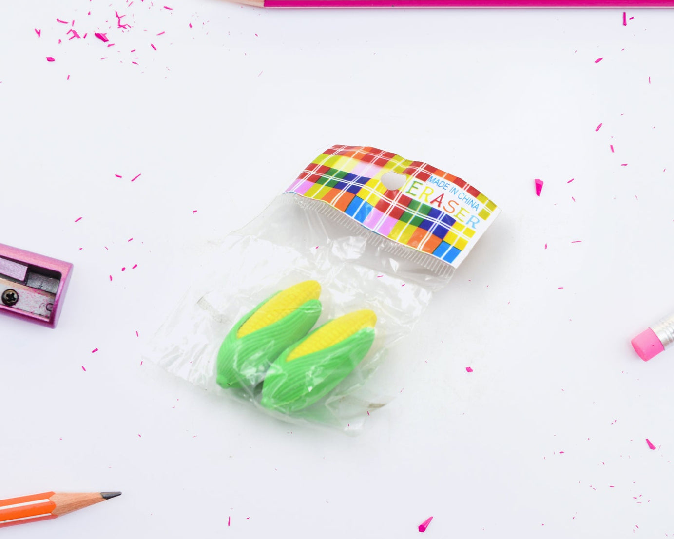 4116 Corn Shape Eraser High Qulaity Eraser School Use Fancy Earser ( 2 Pc Set )