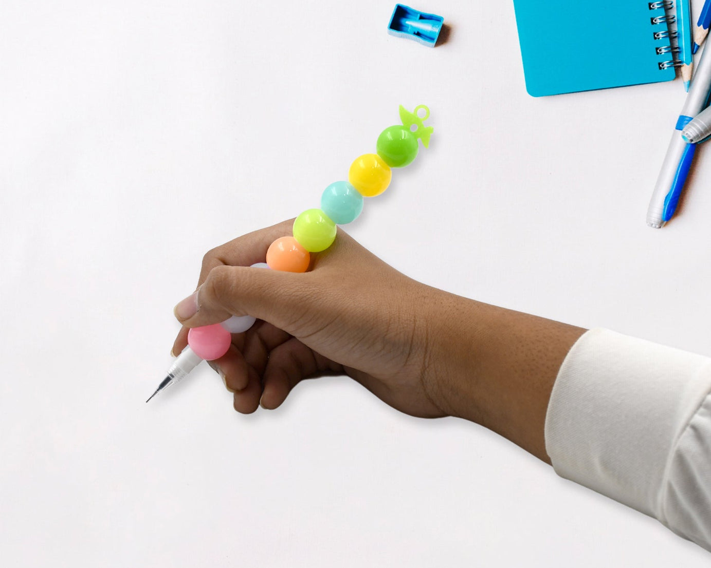 Stylish Pearls Pen Plastic Moti Non-Sharpening Design Pen Multicolor Pearls Moti Gel Pen, Fancy Designer Attractive Gel Pen for Kids Pack of (12 Pc Set )