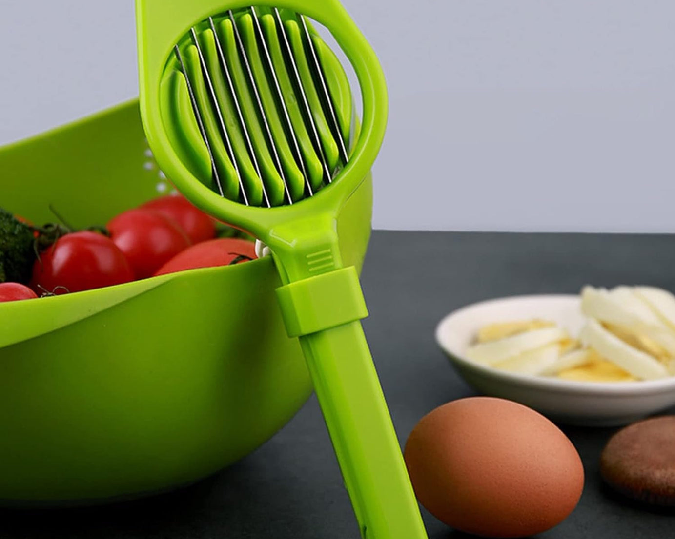 Multipurpose Slicer with Seven Blades, Egg Slicers Stainless Slicer, Strawberry, Tomato, Kiwi, Fruit Cutter, Divider Separator