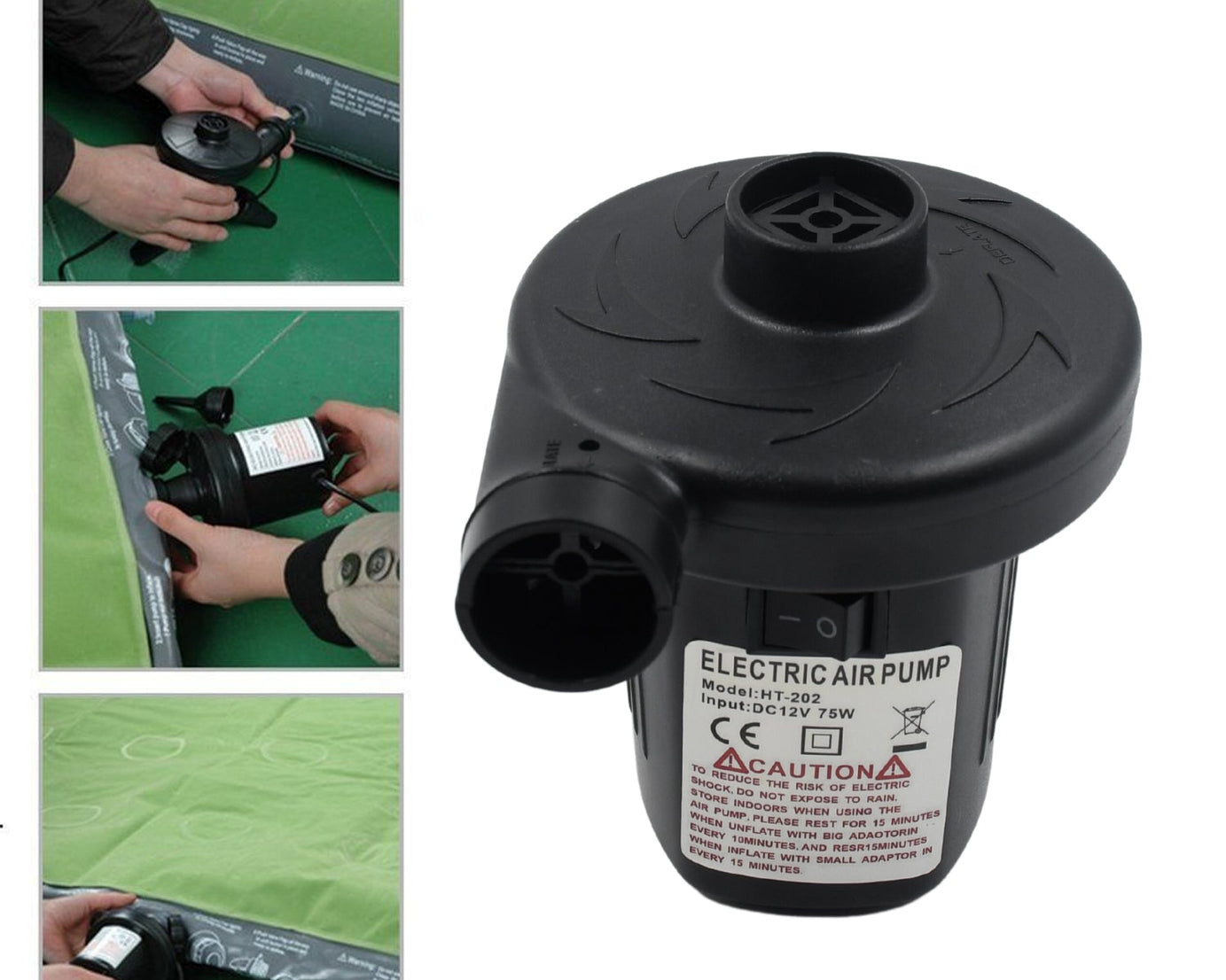 Multi-Purpose Electric Air Pump Without Valve Adaptors for Quickly Inflates/Deflates Sofa, Bed, Swimming Pool Tubes, Toys, Air Bags