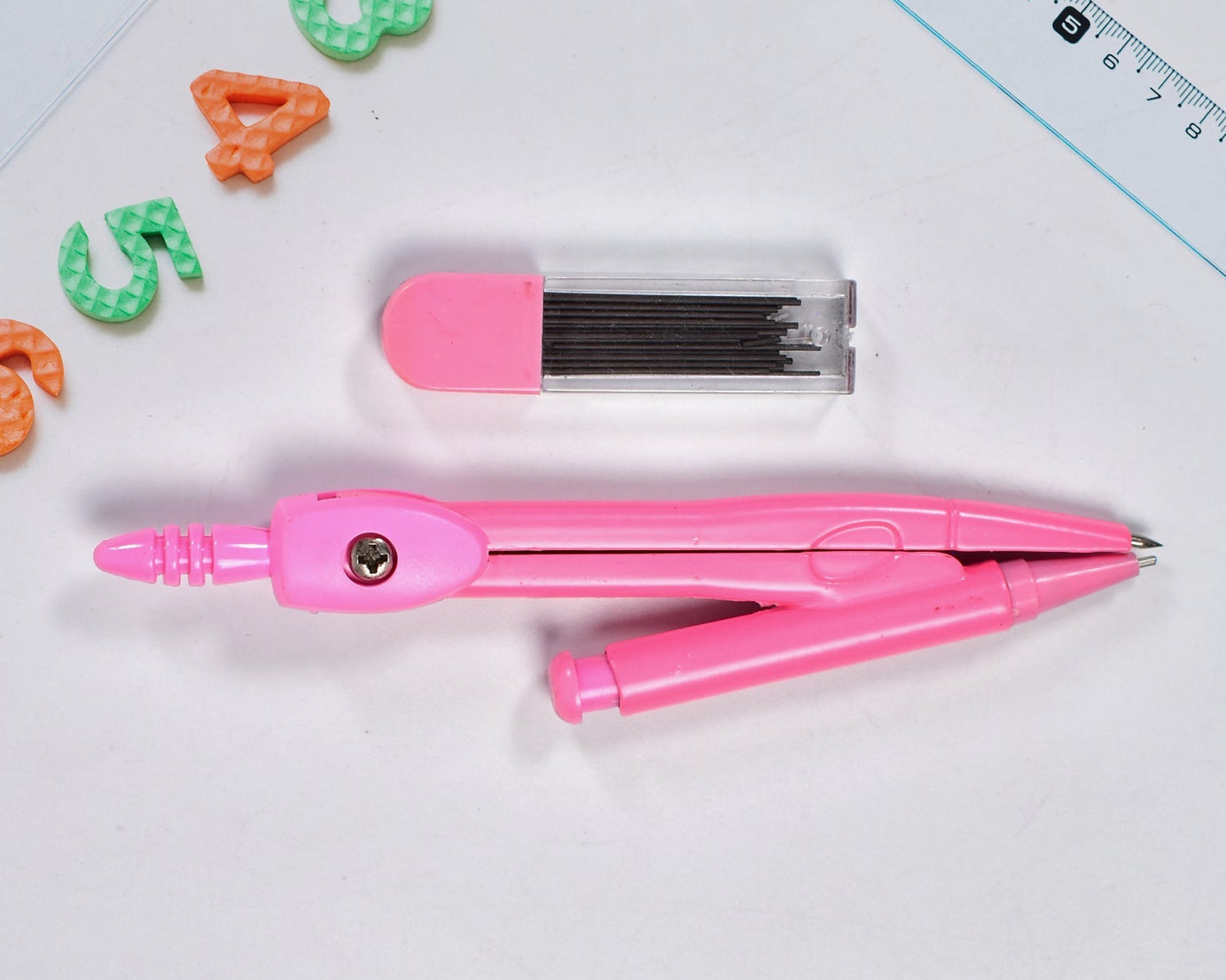 Multifunctional compass Box For Boys & Girls for School, Small Size Cartoon Printed Pencil Case for Kids Birthday Gift.
