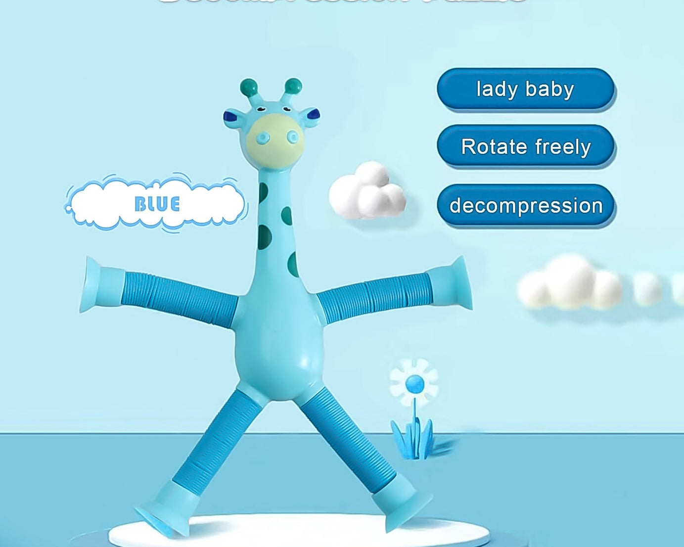 LED Giraffe Telescopic Suction Cup Toys (1 Pc)