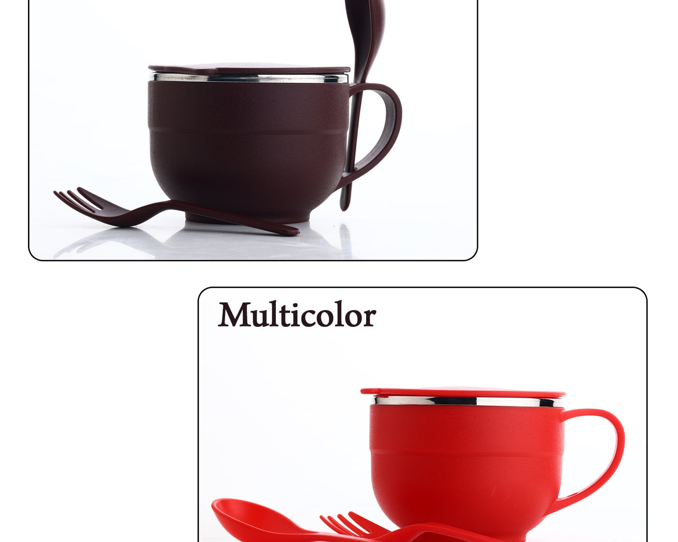 Elegant serving bowl with spoon holder and stainless steel finish