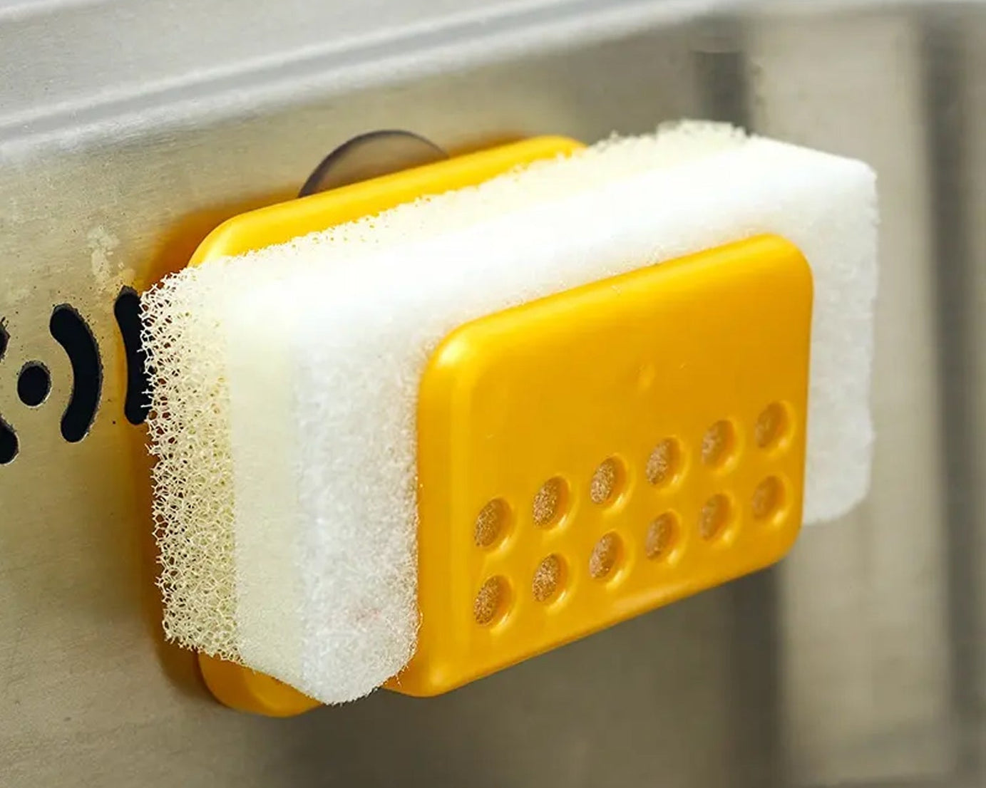 4112 Self Adhesive Sponge Holder No-Drilling Soap Holder for Shower Bathroom Kitchen, Sponge Holder - Kitchen Sink Organizer - Sink Caddy - Soap Holder - Spoon Rest - Multipurpose Use