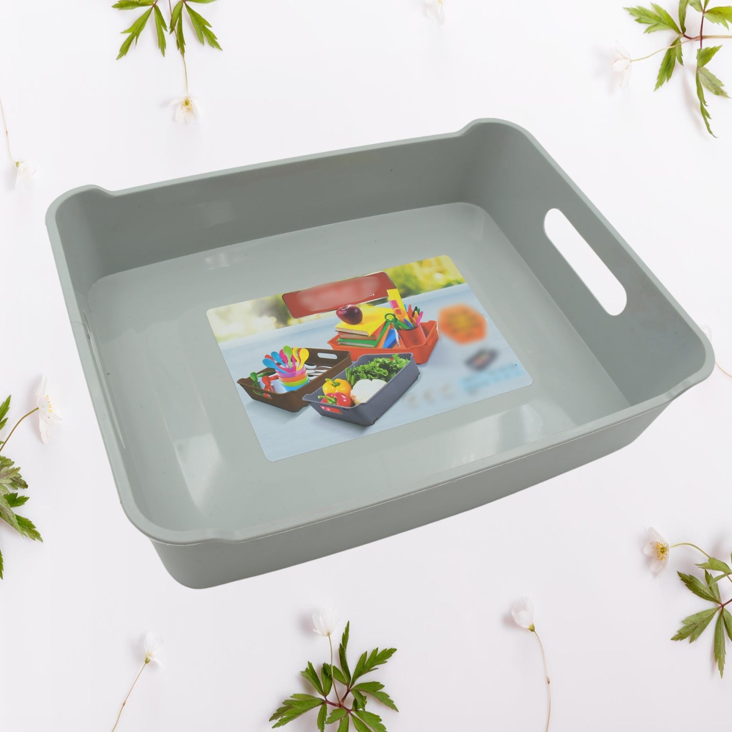 Multipurpose Organising & Storage Plastic Tray, Fruit & Vegetable/ Multi Purpose Tray, Organizer for Kitchen, Countertop, Cabinet, Bathroom Plastic Storage Basket For Store Fruits, Vegetables, Magazines, Cosmetics, Stationary Set of 3