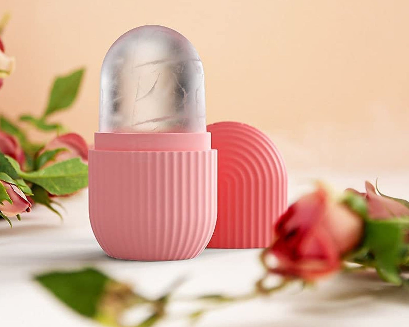 Facial massager roller with ice pack for cooling