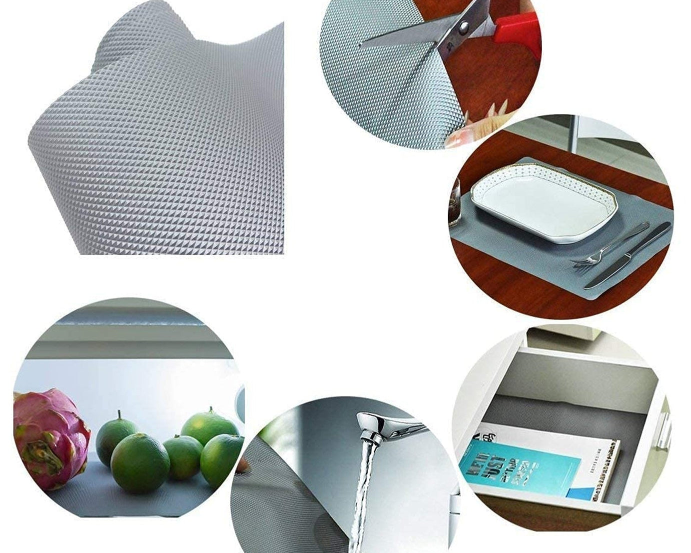 4103 Multipurpose Anti-Slip Bathroom Kitchen Cabinet Drawer Shelf Mat Liner Sheets Roll, Fridge Mat, Table Mat Anti-Slip Super Strong Placement Mat for Fridge, Bathroom, Kitchen, Drawer, Shelf Liner (45cmx5m)