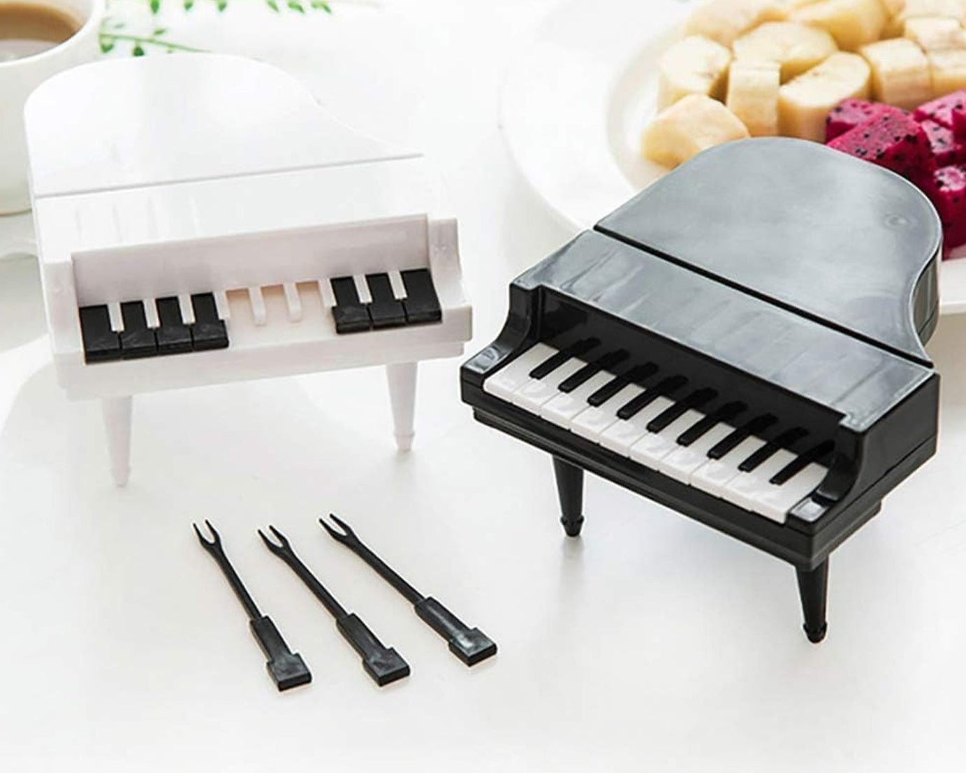 5538 10Pcs/Lot Creative Piano Fruit Forks Set Food Sticks for Dessert Fruit Snack Picking Kitchen Dining Tools (10 Pc Set)