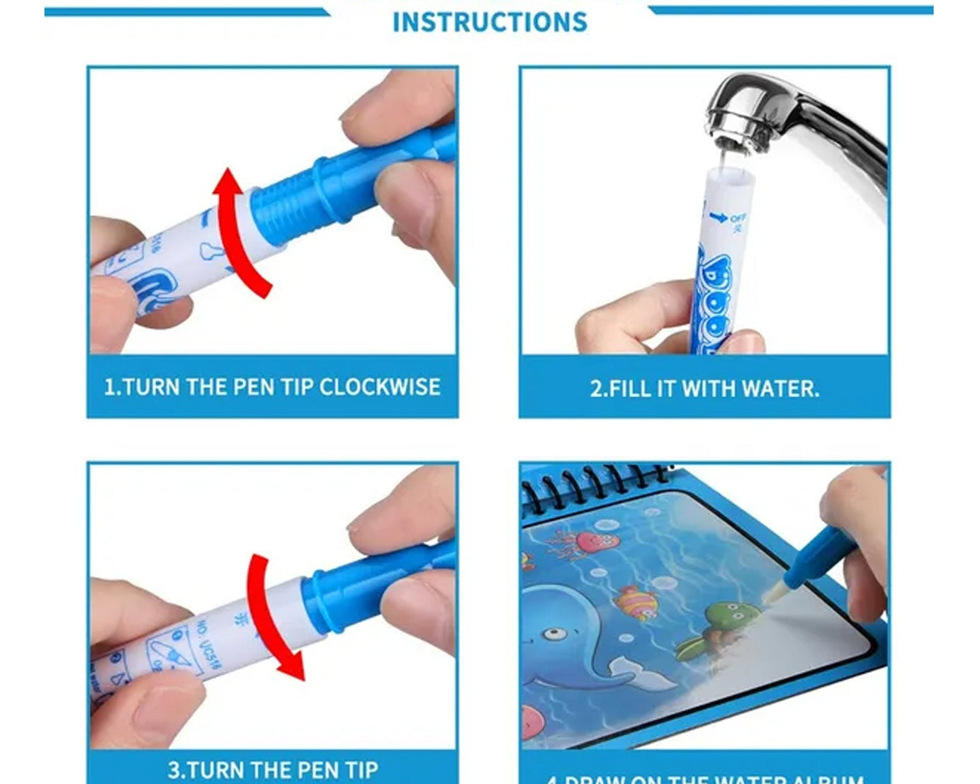 Quick dry magic painting board for kids