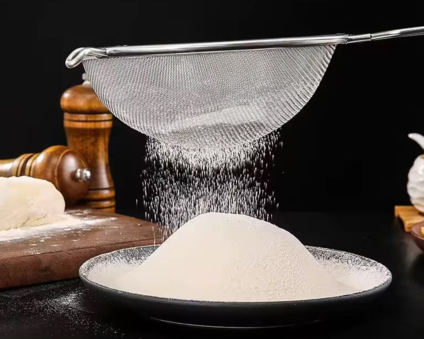 Big Mesh Strainer With Handle Stainless Steel Oil Straine, Mesh Sieve Strainer(1 Pc)