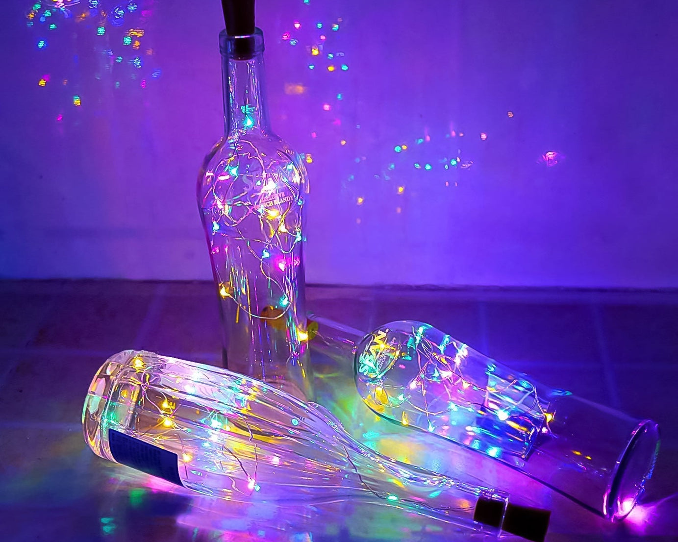 Wine Bottle Cork String Light | Multi LED / 2M Cable Length Copper Wire Battery Operated (Multicolor Light / 1 Pc)