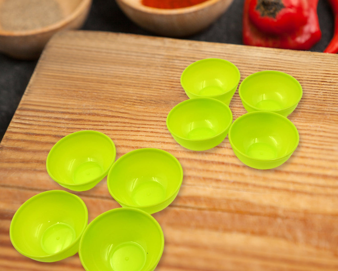 Multipurpose Small Round Plastic Bowl / Katori, Microwave Safe Reusable Lightweight Bowl, Dishwasher Safe Chutney Bowl (8 Pcs Set)