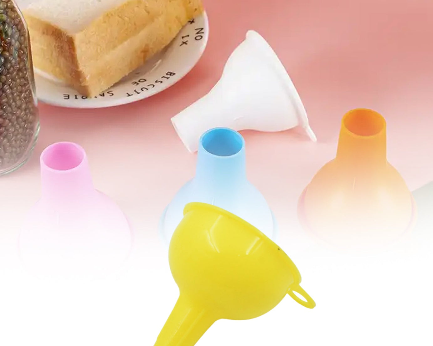 Silicone Funnel For Pouring Oil, Sauce, Water, Juice And Small Food-GrainsFood Grade Silicone Funnel