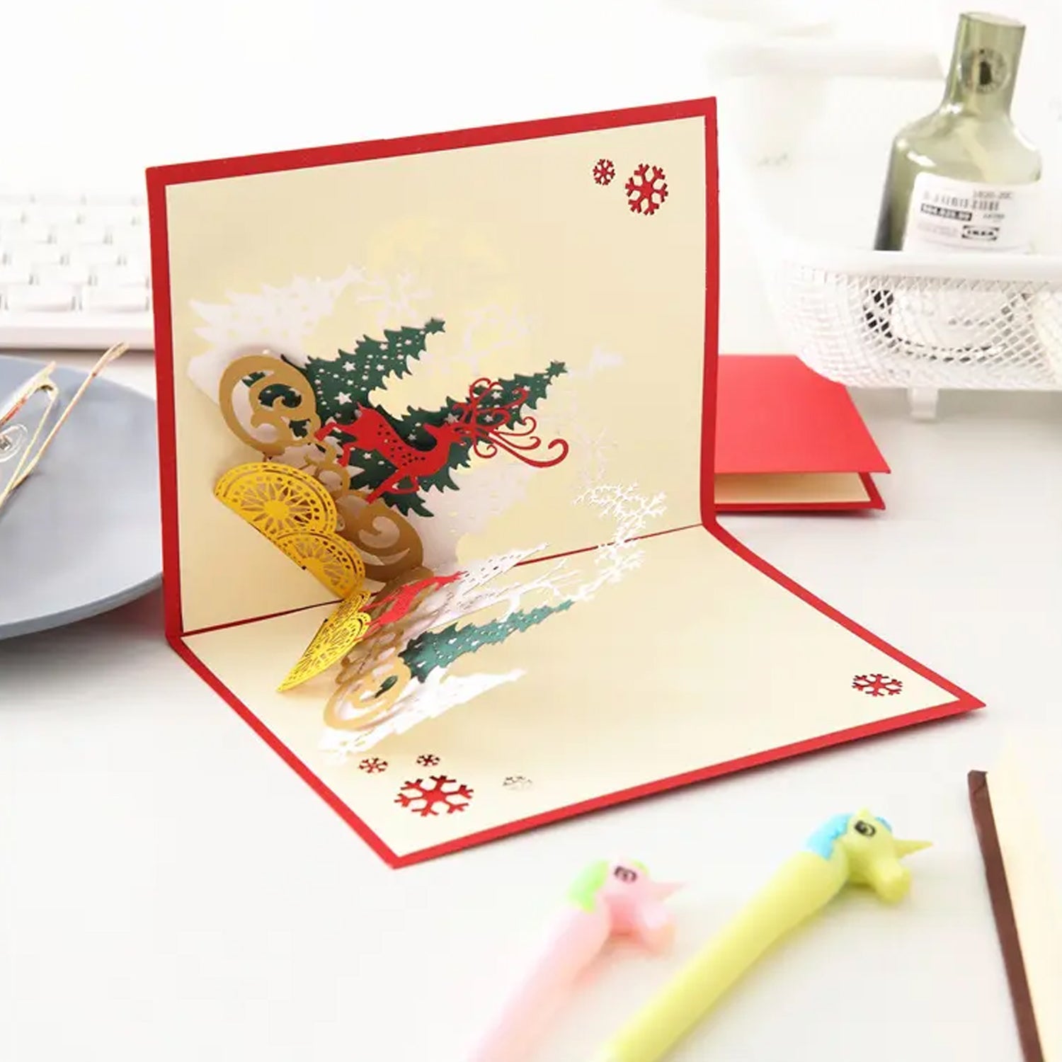 3D Paper Wish Card High Quality Paper Card All Design Card Good Wishing Card (All 3D Card Birthday, Christmas Card, Cartoon Card, Love Heart Card) (1 Pc)
