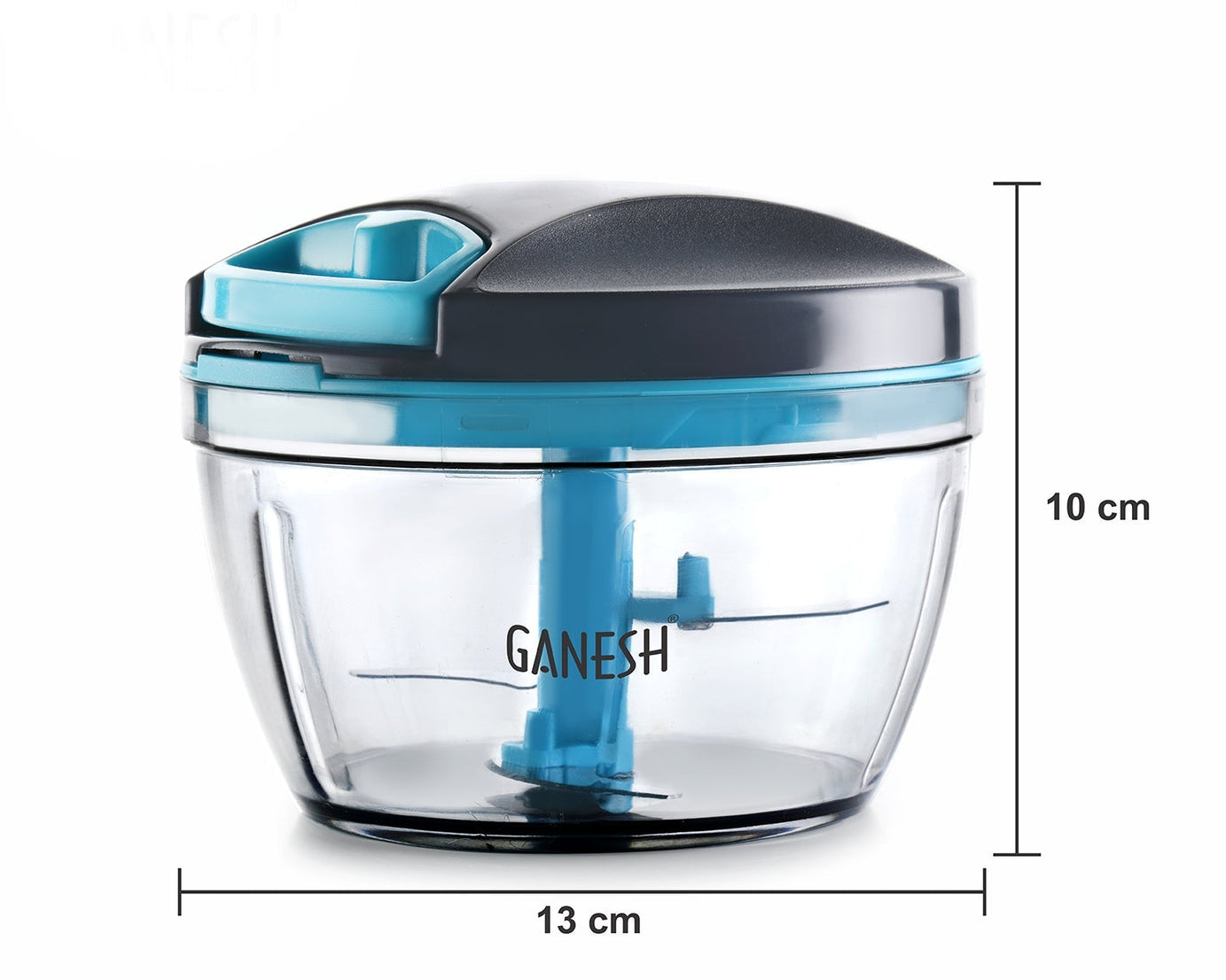 470 ml Wonder Chopper by Ganesh, grey, different angles and details.