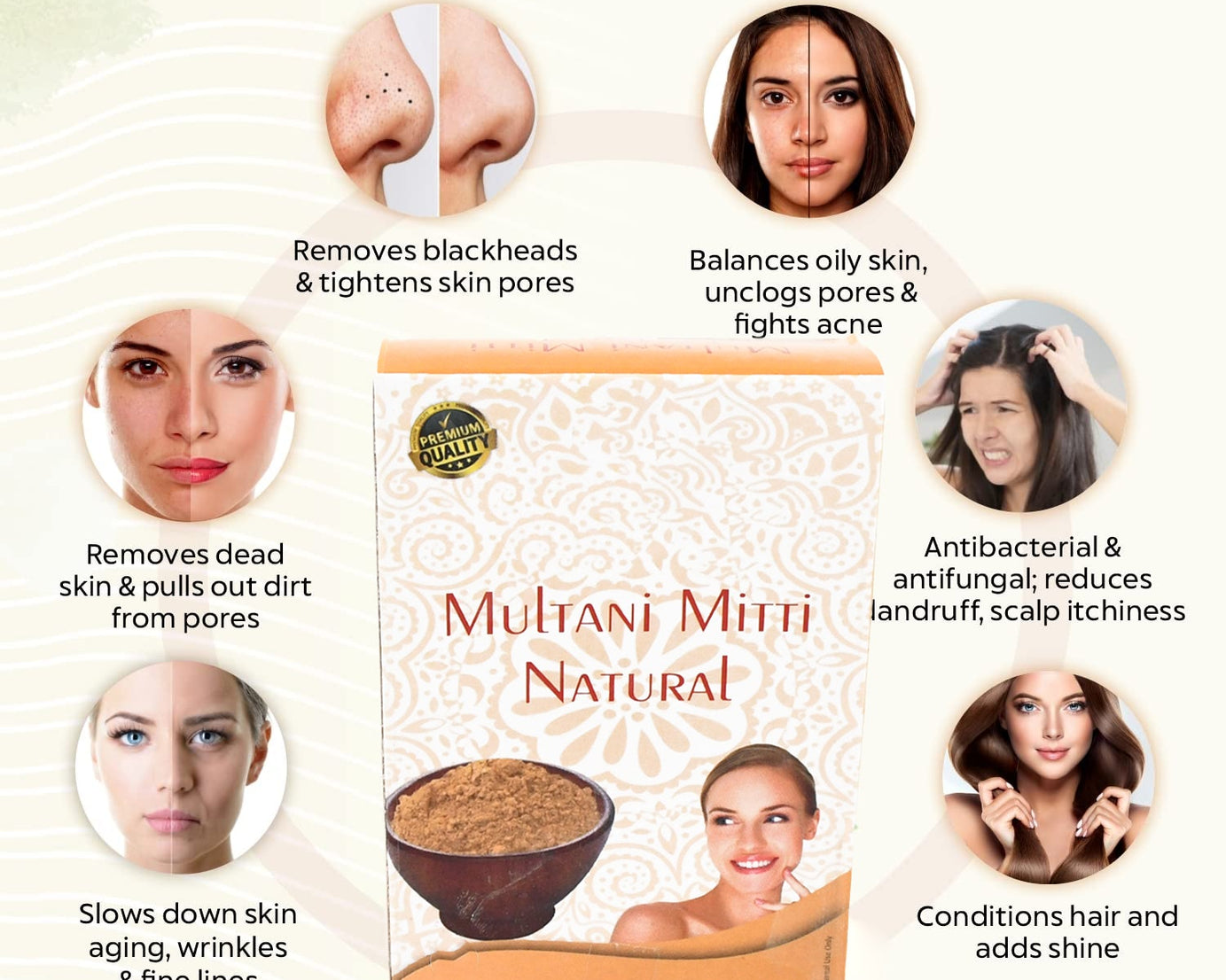 80gram Herbal Tan Removing Multani Mitti Face Pack For Skin Care Age Group