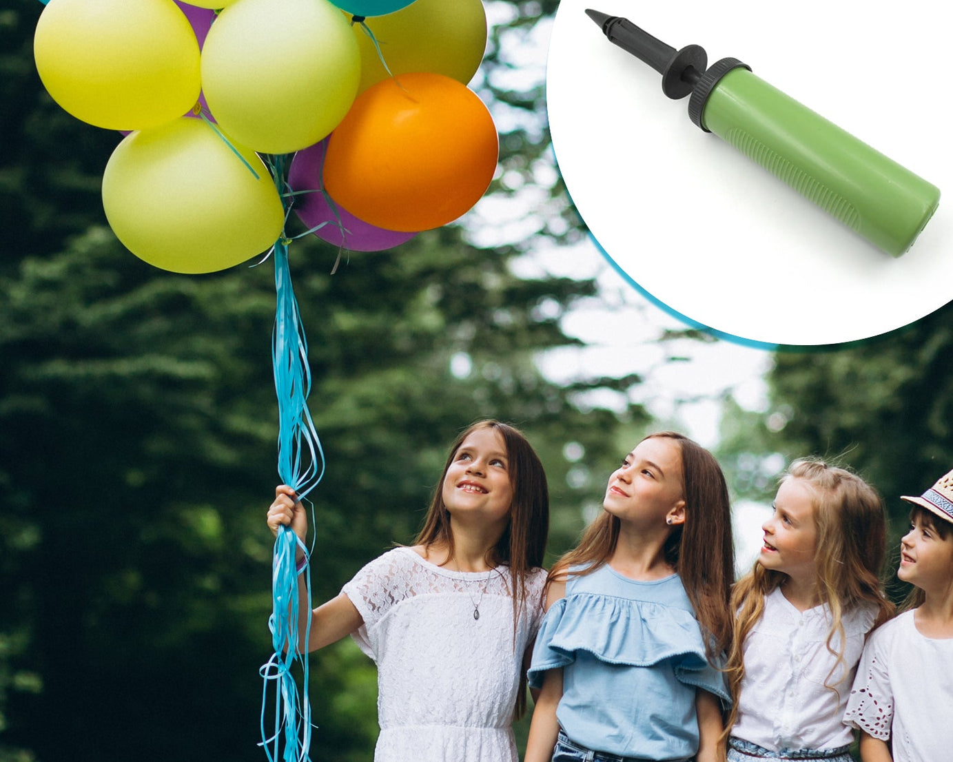 Pump for Balloons, Hand Pump, Air Pump Balloon, Robust Durable Plastic, for Party, Birthday, Wedding, Inflatable Toys