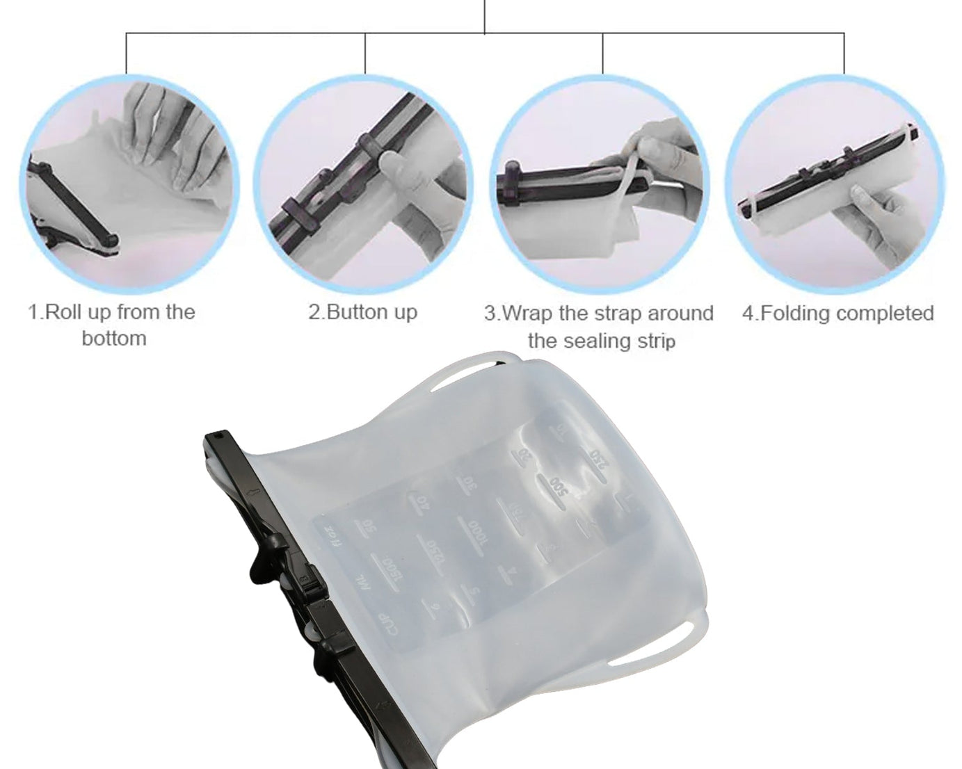 Reusable Silicone Food Storage Bag Set Leakproof Lock Reusable Flat Bottom Freezer Bags, Sandwich Bags, Silicone Food Grade Kids Snack Bags, BPA Free Microwave Dishwasher Safe (1 Pc)