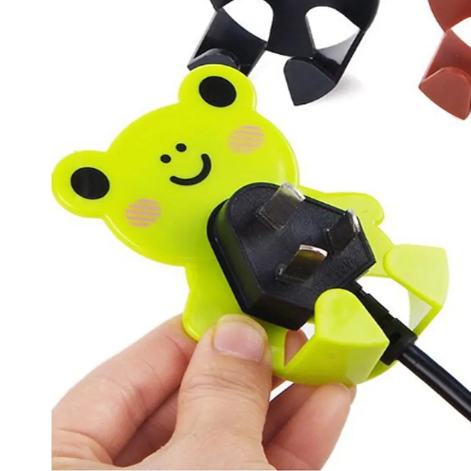 6818 Plastic Adhesive Cable Plug Hook Bathroom Power Plug Socket Holder for office, home and restaurant use 2 pc Set