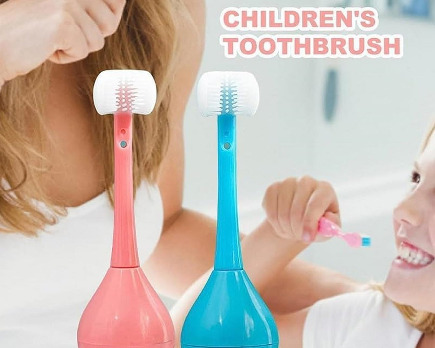 Toothbrush - Soft Bristle Toothbrush - 3-Sided Training Toothbrush With Silicone Head, Inverted Cleaning Toothbrush for Aged 2-12, Children's Cleaning (1 Pc)