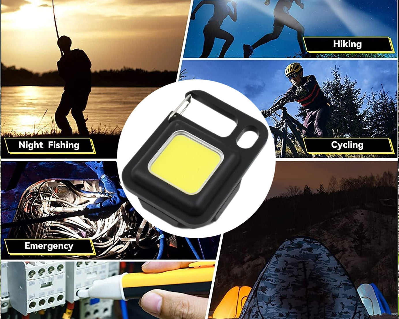 LED Battery Operated Keychain Flashlight Small Work Light with Folding Bracket Bottle Opener for Camping, Hiking, Emergency  (1 Pc / MOQ :- 36 Pcs)