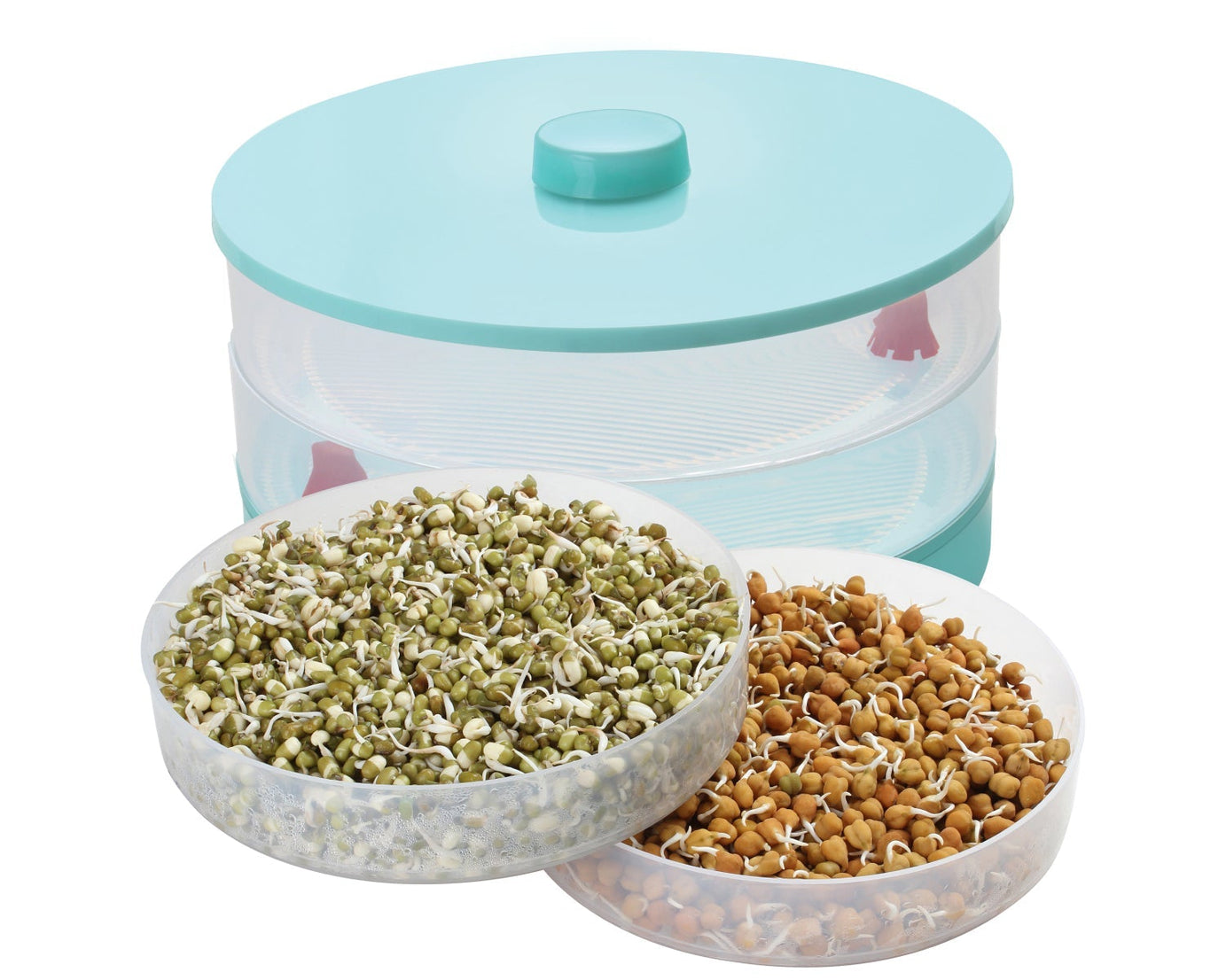 Ganesh sprout maker bean bowl, 1800 ml, shown from multiple angles.
